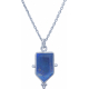 Collier en argent rhodié - lapis lazuli - 8x14mm - 3,4g - 40cm
