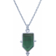 Collier en argent rhodié - malachite - 8x14mm - 3,4g - 40cm