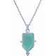 Collier en argent rhodié - amazonite - 8x14mm - 3,4g - 40cm