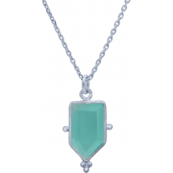 Collier en argent rhodié - amazonite - 8x14mm - 3,4g - 40cm