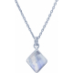 Collier en argent rhodié - blue lace agate - 11x13mm - 2,9g - 40cm