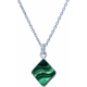 Collier en argent rhodié - malachite - 11x13mm - 2,9g - 40cm