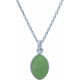 Collier en argent rhodié - quartz vert - 8x12mm - 3,5g - 38+5cm