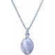 Collier en argent rhodié - blue lace agate - 8x12mm - 3,5g - 38+5cm