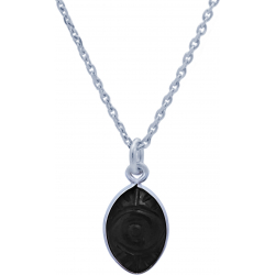 Collier en argent rhodié - onyx - 8x12mm - 3,5g - 38+5cm