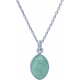 Collier en argent rhodié - amazonite - 8x12mm - 3,5g - 38+5cm