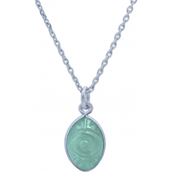 Collier en argent rhodié - amazonite - 8x12mm - 3,5g - 38+5cm