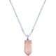 Collier en argent rhodié - strawberry quartz - 6x12mm - 2,8g - 40cm