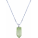 Collier en argent rhodié - quartz vert - 6x12mm - 2,8g - 40cm