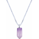 Collier en argent rhodié - améthyste - 6x12mm - 2,8g - 40cm