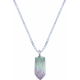 Collier en argent rhodié - fluorite - 6x12mm - 2,8g - 40cm