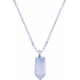 Collier en argent rhodié - blue lace agate - 6x12mm - 2,8g - 40cm