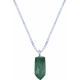 Collier en argent rhodié - malachite - 6x12mm - 2,8g - 40cm