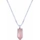 Collier en argent rhodié - quartz rose - 6x12mm - 2,8g - 40cm