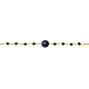 Bracelet argent doré -  Spinel noir - agate noir - 1,9g - 15+5cm