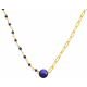 Collier argent doré -  Lapiz Lazuli  - 3,5g - 40+5cm