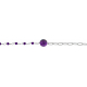 Bracelet argent rhodié -  Améthyste - 2,1g - 15+5cm
