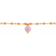 Bracelet argent rosé -  Quartz rose - 1,8g - 15+5cm
