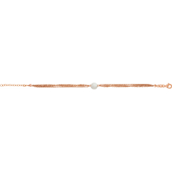 Bracelet argent rosé -  Agate blanche - 3,1g - 15+5cm