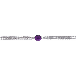 Bracelet argent rhodié -  Améthyste - 3,1g - 15+5cm
