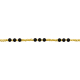 Bracelet argent doré - Spinel noir - 3,1g - 15+5cm