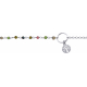 Bracelet argent rhodié - Tourmaline multicouleur - 2,1g - 15+5cm