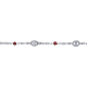Bracelet argent rhodié - Agate rouge - 3,2g - 15+5cm