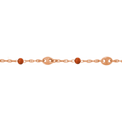 Bracelet argent rosé - Jade rose - 3,7g - 15+5cm