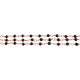 Bracelet argent rosé - Spinel noir - 3,5g - 15+5cm