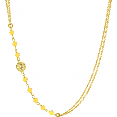 Collier argent doré -  Citrine - 2,8g - 40+5cm