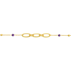 Bracelet argent doré - Améthyste - 2,2g - 15+5cm