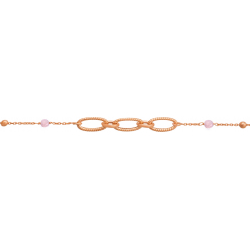 Bracelet argent rosé -  Quartz rose - 2,2g - 15+5cm