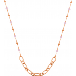 Collier argent rosé -  Quartz rose - 4,9g - 40+5cm