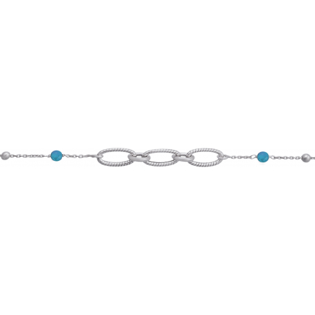 Bracelet argent rhodié -  Apatite - 2,2g - 15+5cm