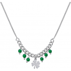 Collier argent rhodié - Jade vert - 3,7g - 40+5cm