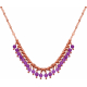 Collier argent rosé -  Améthyste - 5,9g - 40+5cm