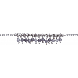 Bracelet argent rhodié -  Iolite - 3,6g - 15+5cm