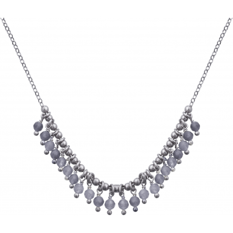 Collier argent rhodié -  Iolite - 5,9g - 40+5cm