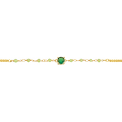 Bracelet argent doré -  Peridot - 1,9g - 15+5cm