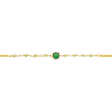 Bracelet argent doré -  Peridot - 1,9g - 15+5cm