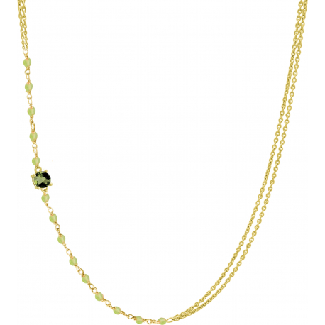 Collier argent doré -  Peridot - 3,5g - 40+5cm