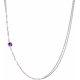Collier argent rhodié -  Améthyste - 3,5g - 40+5cm
