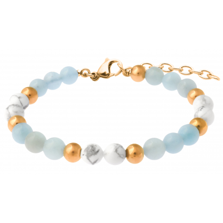 BRACELET STILIVITA GOLD Equilibre Patience et Calme 6mm acier 17 + 4cm