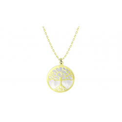 COLLIER Arbre de vie nacre blanche longueur 40 + 5 mm