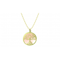 COLLIER Abre de vie nacre rose longueur 40 + 5 mm