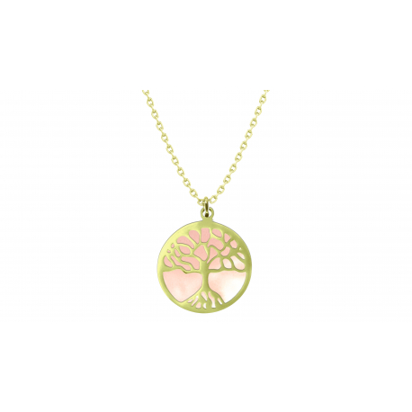 COLLIER Abre de vie nacre rose longueur 40 + 5 mm