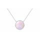 Collier en acier - nacre rose - rond 20mm - 45+5cm