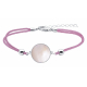 Bracelet nacre rose, longueur 15+5cm diametre 18mm