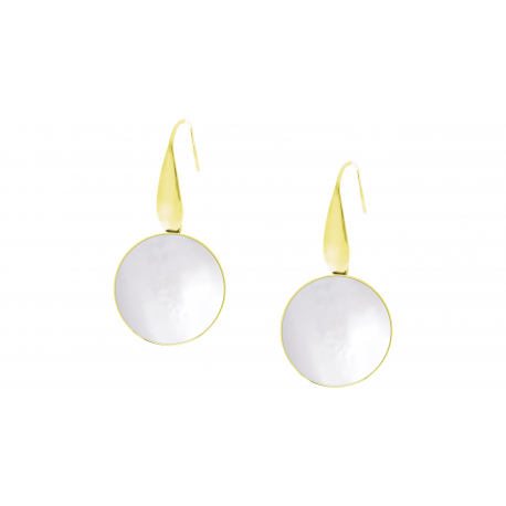 Boucles d'oreilles nacre blanche D18mm