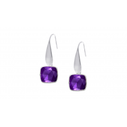 Boucles d'oreilles amethyste facettes, 28mm